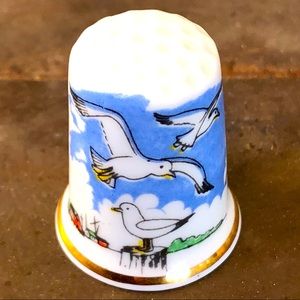 Boston Porcelain Sewing Thimble Vintage Souvenir